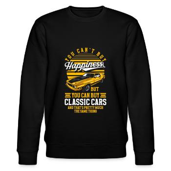 Automobil Retro Car Mechatroniker Sportwagen - Stanley/Stella Unisex Bio-Sweatshirt CHANGER  - Schwarz - Vorne - Nik (191cm) & Marisol (170cm)