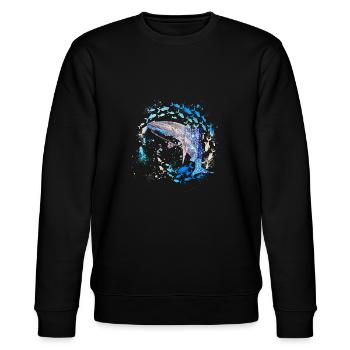 School of Fish,Fish,Painting,Graffiti,Shark,Mosaic - Stanley/Stella CHANGER Unisex Organic Sweatshirt - black - Front - Nik (191cm) & Marisol (170cm)