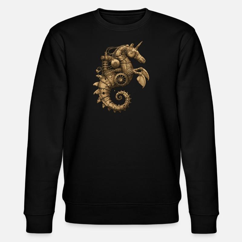 Hippocampe Steampunk - Sweat bio CHANGER Stanley/Stella Unisexe - noir