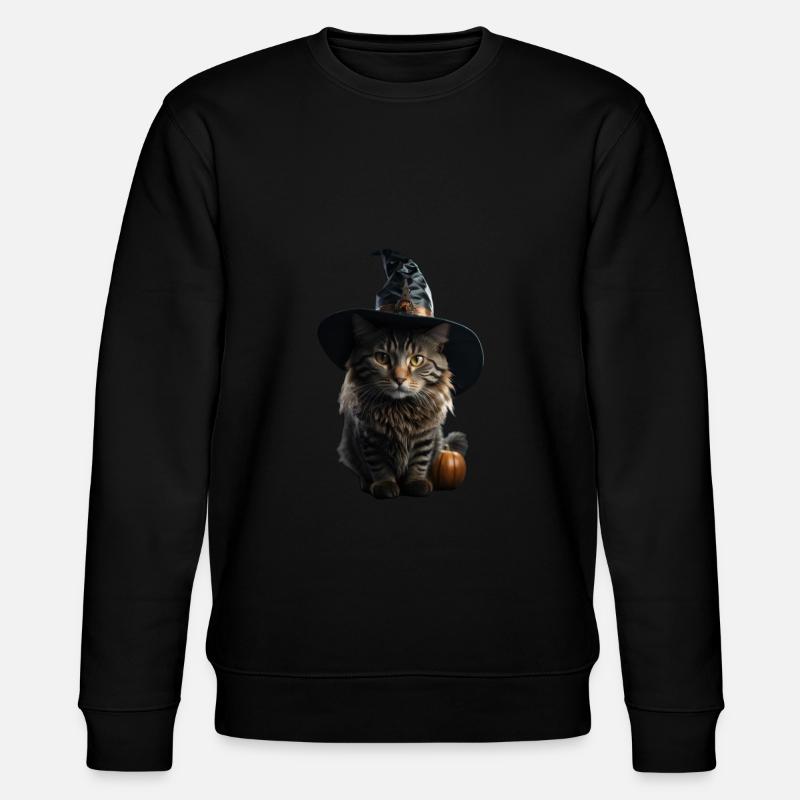 Chat sorcière Halloween - Sweat bio CHANGER Stanley/Stella Unisexe - noir