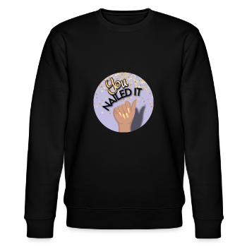 You nailed it! Du hast es geschafft! - Stanley/Stella Unisex Bio-Sweatshirt CHANGER  - Schwarz - Vorne - Nik (191cm) & Marisol (170cm)