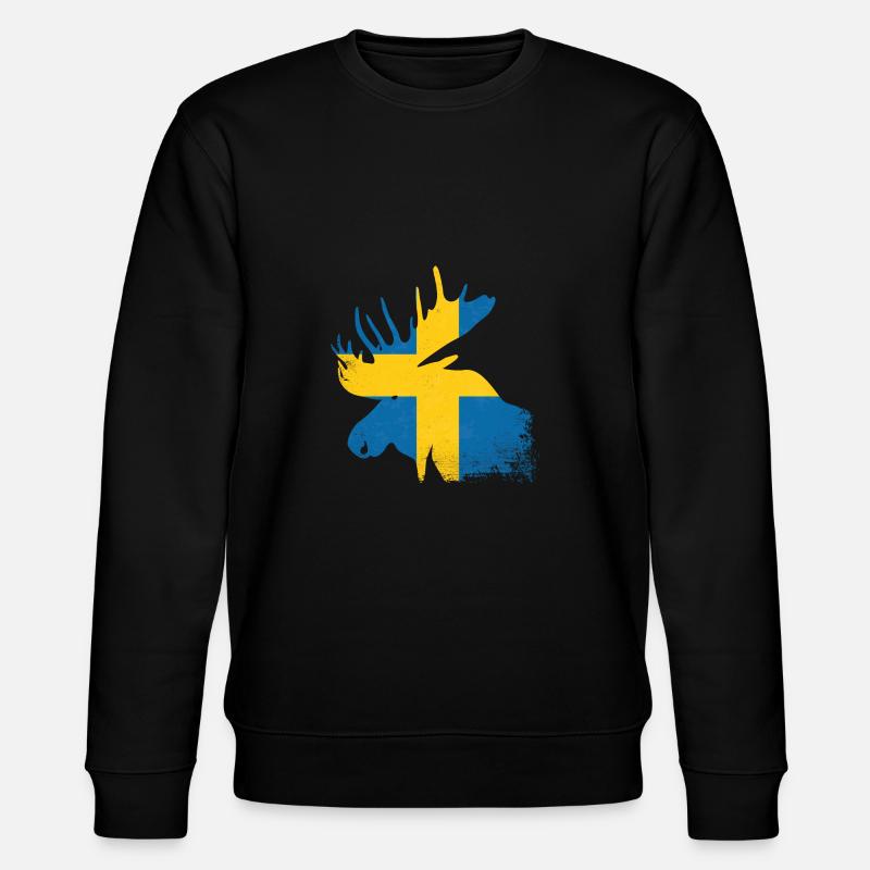 Elch Silhouette Schweden - Stanley/Stella Unisex Bio-Sweatshirt CHANGER  - Schwarz