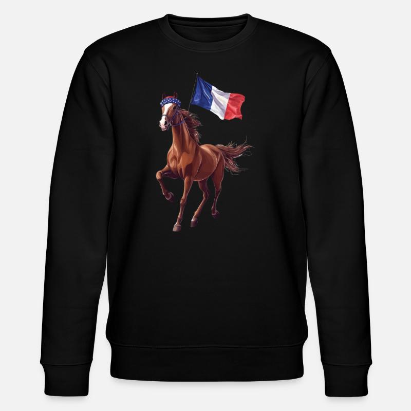 Pferd - Stanley/Stella Unisex Bio-Sweatshirt CHANGER - Schwarz