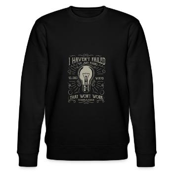Erfinder der Glühbirne | Edison - Stanley/Stella Unisex Bio-Sweatshirt CHANGER  - Schwarz - Vorne - Nik (191cm) & Marisol (170cm)