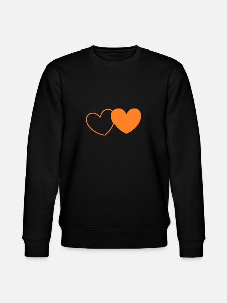 Valentine's Day Heart Orange - Stanley/Stella CHANGER Unisex Organic Sweatshirt - black