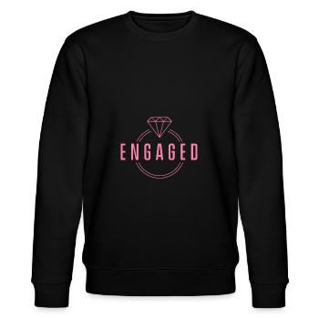 Verlobt Verlobung Verlobte Heiratsantrag Verlobter - Stanley/Stella Unisex Bio-Sweatshirt CHANGER  - Schwarz - Vorne - Nik (191cm) & Marisol (170cm)