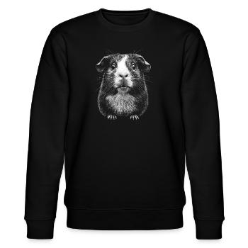 Meerschweinchen Portrait Nager Nagetier Tiere - Stanley/Stella Unisex Bio-Sweatshirt CHANGER  - Schwarz - Vorne - Nik (191cm) & Marisol (170cm)