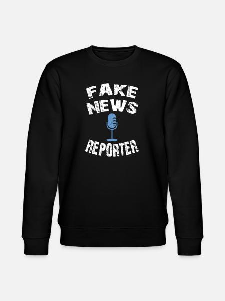 fake news reporter, fake news shirt - Stanley/Stella CHANGER Unisex Organic Sweatshirt - black
