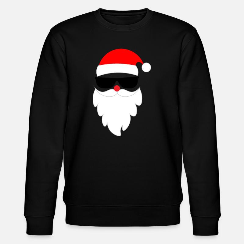 Cooler Weihnachtsmann Santa Nikolaus  - Stanley/Stella Unisex Bio-Sweatshirt CHANGER  - Schwarz
