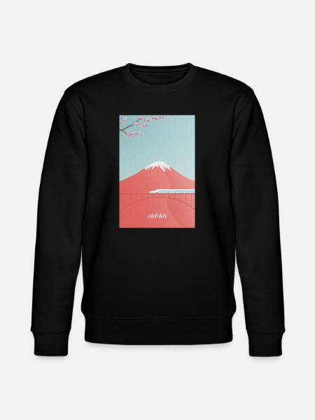 Japanese mountain scenery with Shinkansen - Stanley/Stella CHANGER Unisex Organic Sweatshirt - black