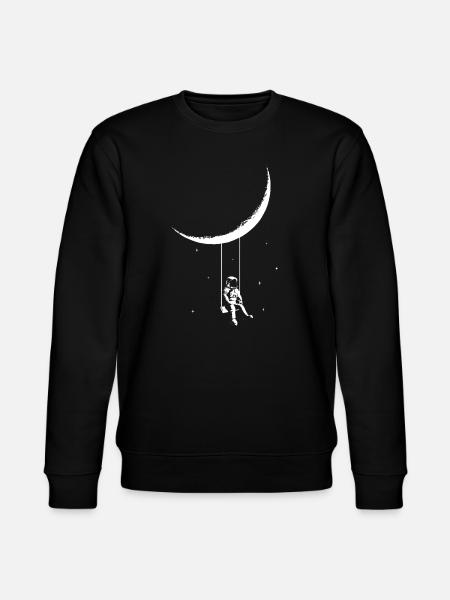 Astronaut svinger under Moond street art-stilen - Stanley/Stella økologisk unisex-sweatshirt CHANGER  - sort