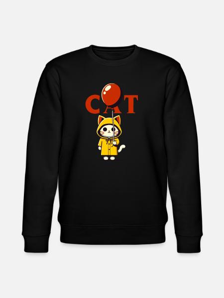 Red Balloon Kitten - Stanley/Stella CHANGER Unisex Organic Sweatshirt - black