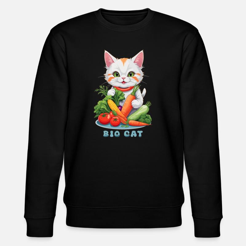 Bio Katze - Stanley/Stella Unisex Bio-Sweatshirt CHANGER  - Schwarz