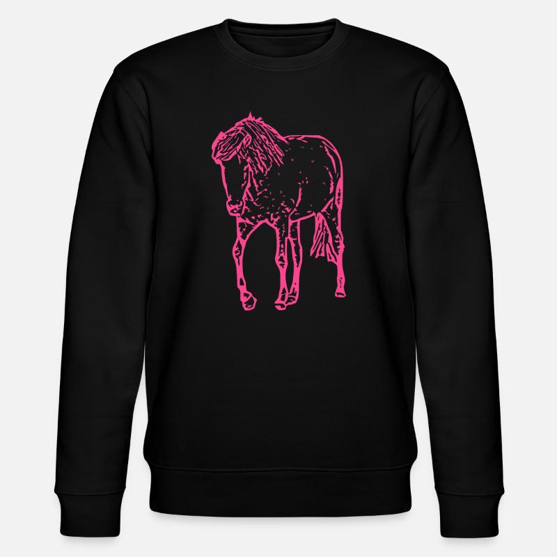 Cheval rose rose - Sweat bio CHANGER Stanley/Stella Unisexe - noir