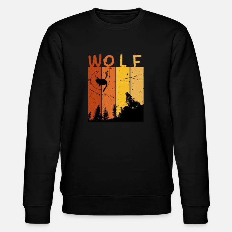Loup rétro - Sweat bio CHANGER Stanley/Stella Unisexe - noir