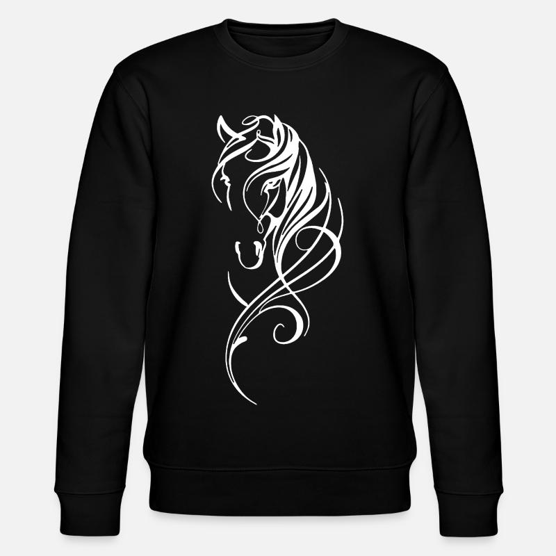 Weißes abstraktes Pferd - Stanley/Stella Unisex Bio-Sweatshirt CHANGER  - Schwarz
