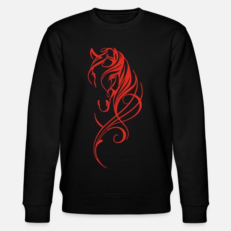 Rotes abstraktes Pferd - Stanley/Stella Unisex Bio-Sweatshirt CHANGER  - Schwarz