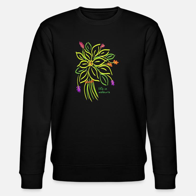Lebendige florale Illustration - Stanley/Stella Unisex Bio-Sweatshirt CHANGER  - Schwarz