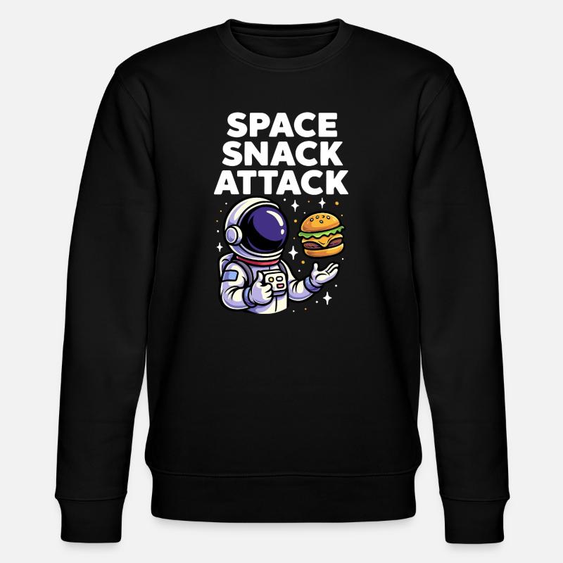 Astronaut Burger Space Snack Attack - Stanley/Stella CHANGER Unisex Organic Sweatshirt - black
