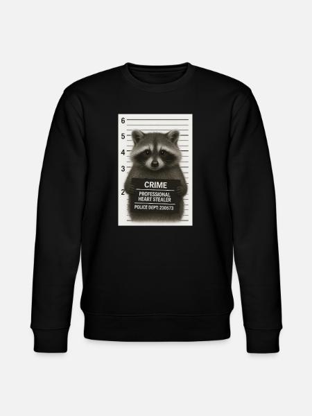 Raccoon – heart theft with a system - Stanley/Stella CHANGER Unisex Organic Sweatshirt - black