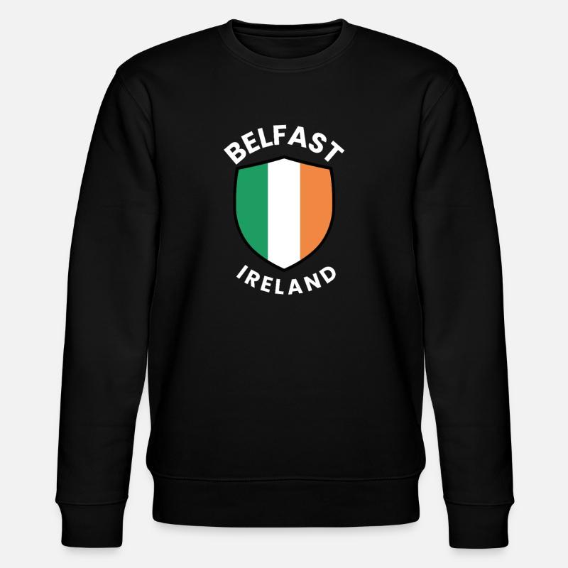 Belfaster Schild von Irland - Stanley/Stella Unisex Bio-Sweatshirt CHANGER  - Schwarz