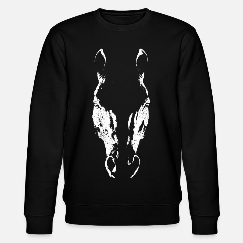 Minimalistische Pferdekopf-Silhouette - Stanley/Stella Unisex Bio-Sweatshirt CHANGER  - Schwarz