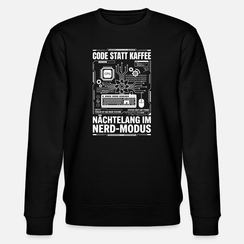 Code statt Kaffee Nerd-Modus - Stanley/Stella Unisex Bio-Sweatshirt CHANGER  - Schwarz