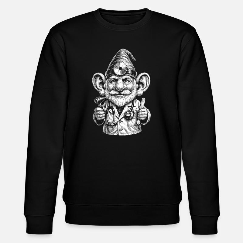 Gnomischer Arzt Daumenhoch - Stanley/Stella Unisex Bio-Sweatshirt CHANGER  - Schwarz