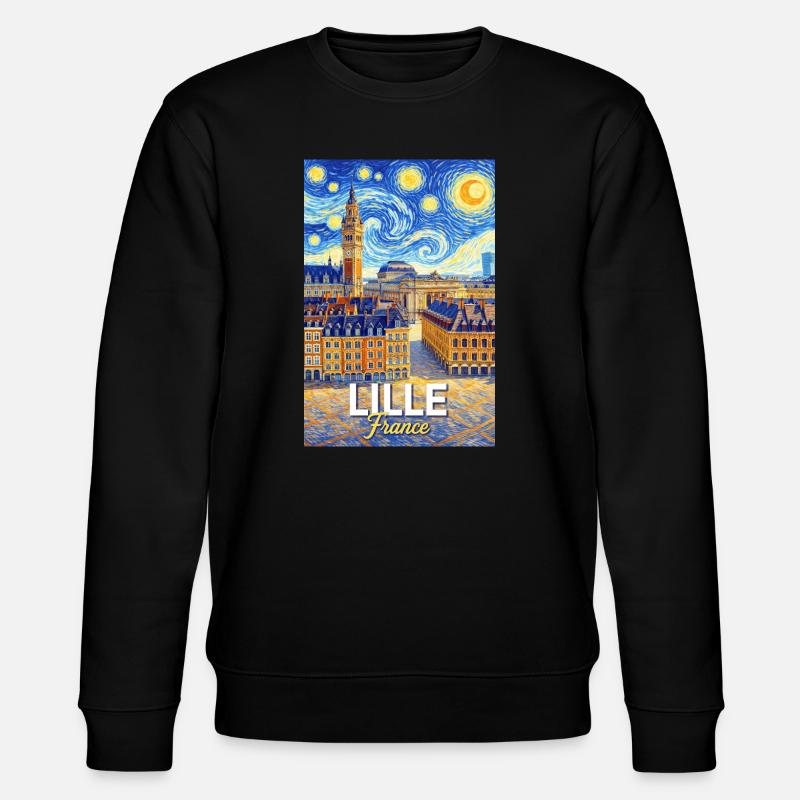 Lille, Frankreich - Stanley/Stella Unisex Bio-Sweatshirt CHANGER  - Schwarz