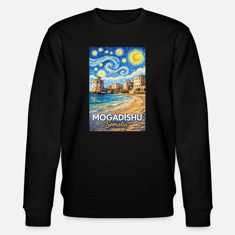 Mogadishu Somalia Starry Night - Stanley/Stella Unisex Bio-Sweatshirt CHANGER  - Schwarz