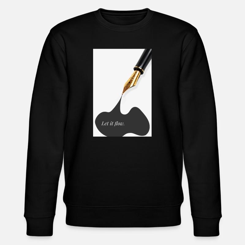Let it flow minimalist poster pen holder art - Stanley/Stella CHANGER Unisex Organic Sweatshirt - black