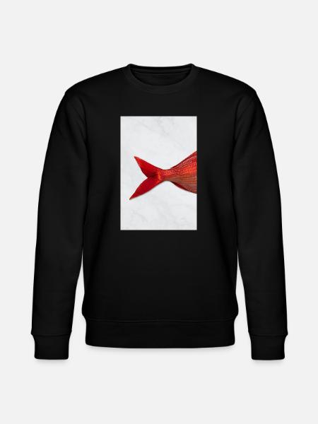 Red Fish Minimal Art Design - Stanley/Stella CHANGER Unisex Organic Sweatshirt - black