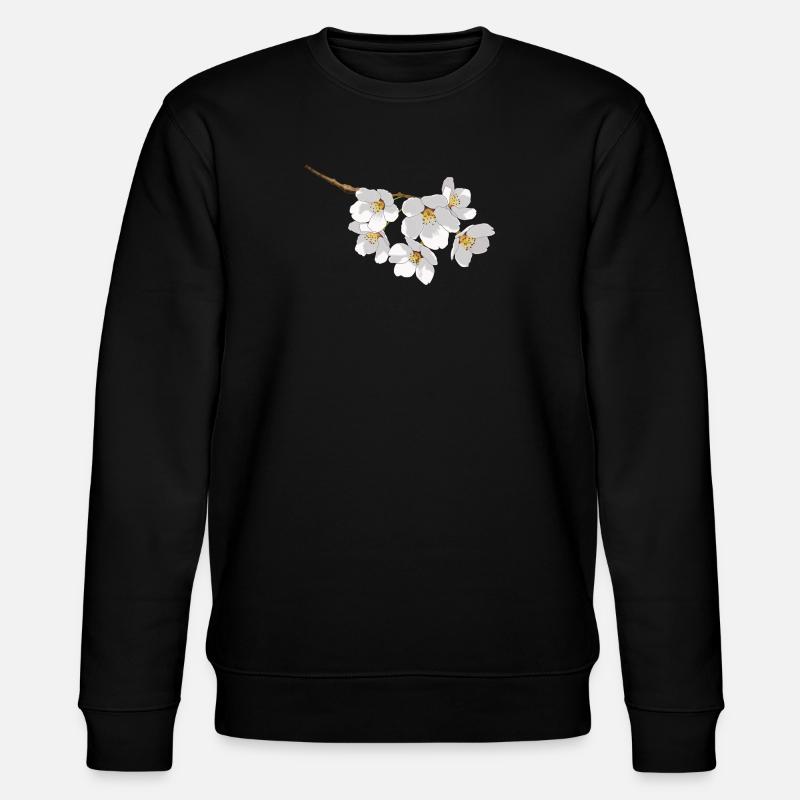 Japanese cherry blossoms white - Stanley/Stella CHANGER Unisex Organic Sweatshirt - black