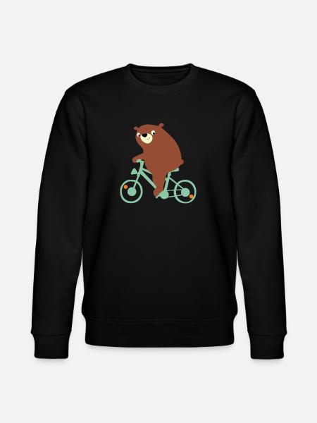 Chubby bear is riding a bike - Stanley/Stella CHANGER Unisex Organic Sweatshirt - black