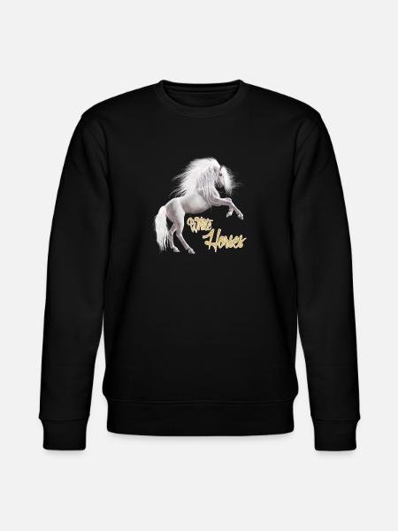 White horse - Stanley/Stella CHANGER Unisex Organic Sweatshirt - black