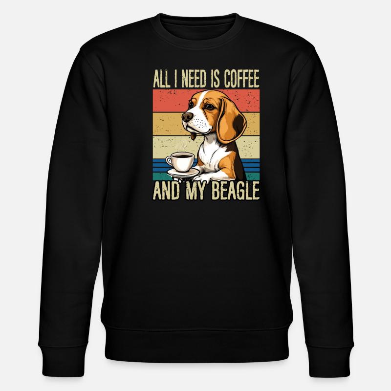 Kaffee und mein Beagle - Stanley/Stella Unisex Bio-Sweatshirt CHANGER - Schwarz