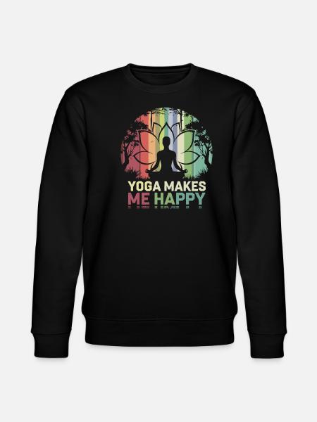 Yoga makes me happy - Stanley/Stella Unisex Bio-Sweatshirt CHANGER - Schwarz