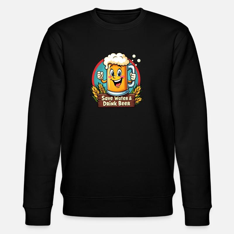 SAVE WATER DRINK BEER - Bierkrug - Stanley/Stella Unisex Bio-Sweatshirt CHANGER  - Schwarz