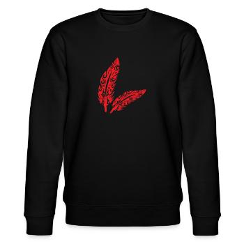 Maori Plumes Rouge - Idée cadeau - Sweat bio CHANGER Stanley/Stella Unisexe - noir - Devant - Nik (191cm) & Marisol (170cm)