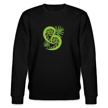 New Zealand Fern Koru Polynesian Tattoo-Geschenk - Stanley/Stella Unisex Bio-Sweatshirt CHANGER  - Schwarz - Vorne - Nik (191cm) & Marisol (170cm)