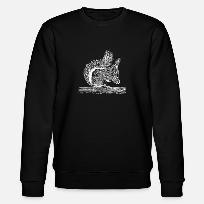 Écureuil doux avec noix - Sweat bio CHANGER Stanley/Stella Unisexe - noir