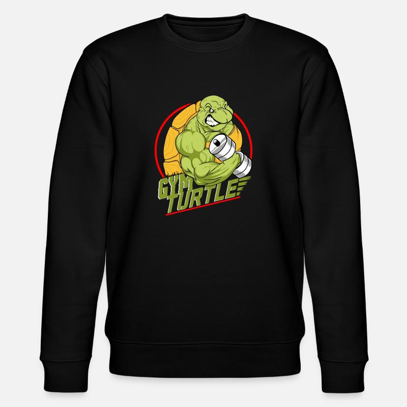 Gym Turtle Gym Design - Stanley/Stella Unisex Bio-Sweatshirt CHANGER - Schwarz