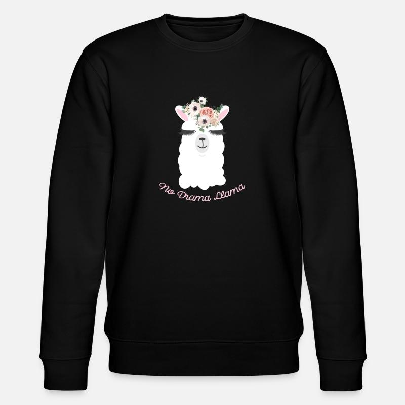 No Drama Llama - Stanley/Stella CHANGER Unisex Organic Sweatshirt - black