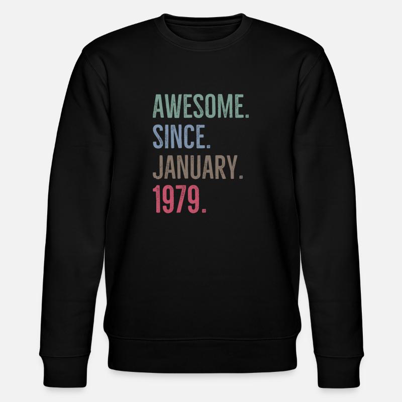 Awesome Seit Januar 1979 - Stanley/Stella Unisex Bio-Sweatshirt CHANGER  - Schwarz
