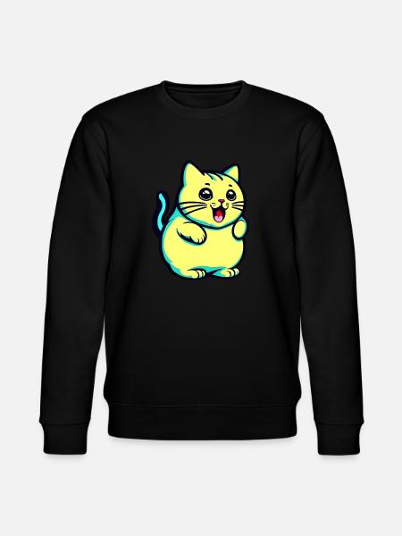 Cute Yellow Cat - Stanley/Stella CHANGER Unisex Organic Sweatshirt - black