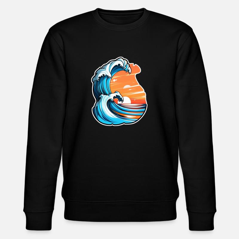 Wave - Sommer - Urlaub - Stanley/Stella Unisex Bio-Sweatshirt CHANGER  - Schwarz