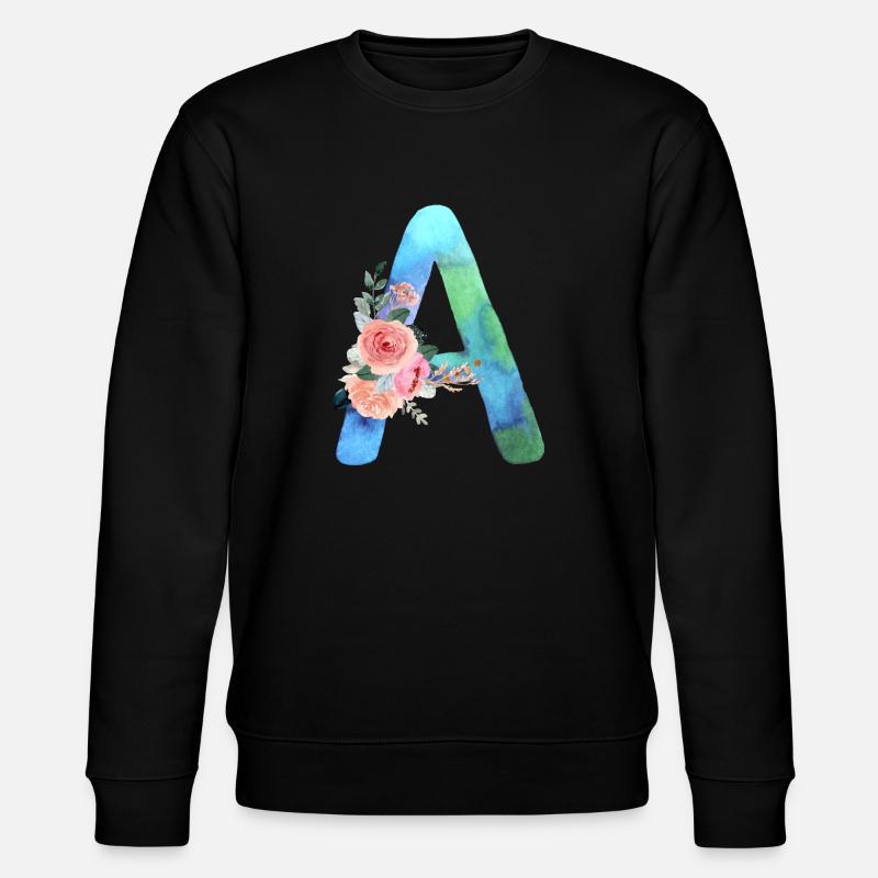 Buchstabe A Aquarell - Stanley/Stella Unisex Bio-Sweatshirt CHANGER  - Schwarz