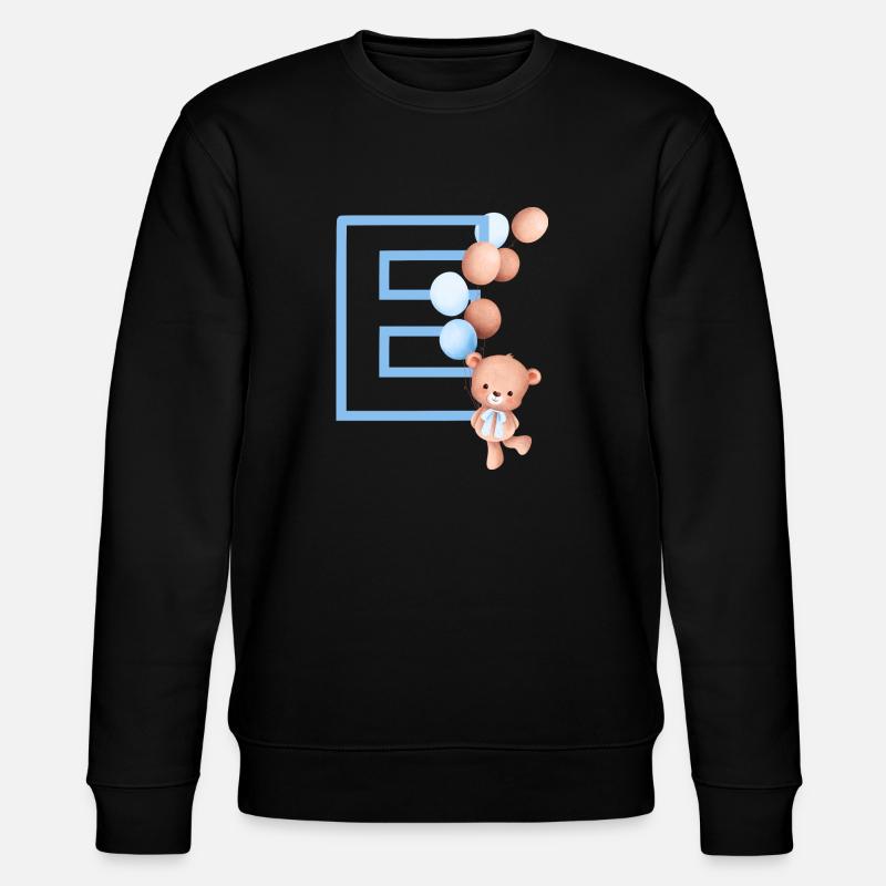 Blauer Buchstabe E Bär - Stanley/Stella Unisex Bio-Sweatshirt CHANGER  - Schwarz