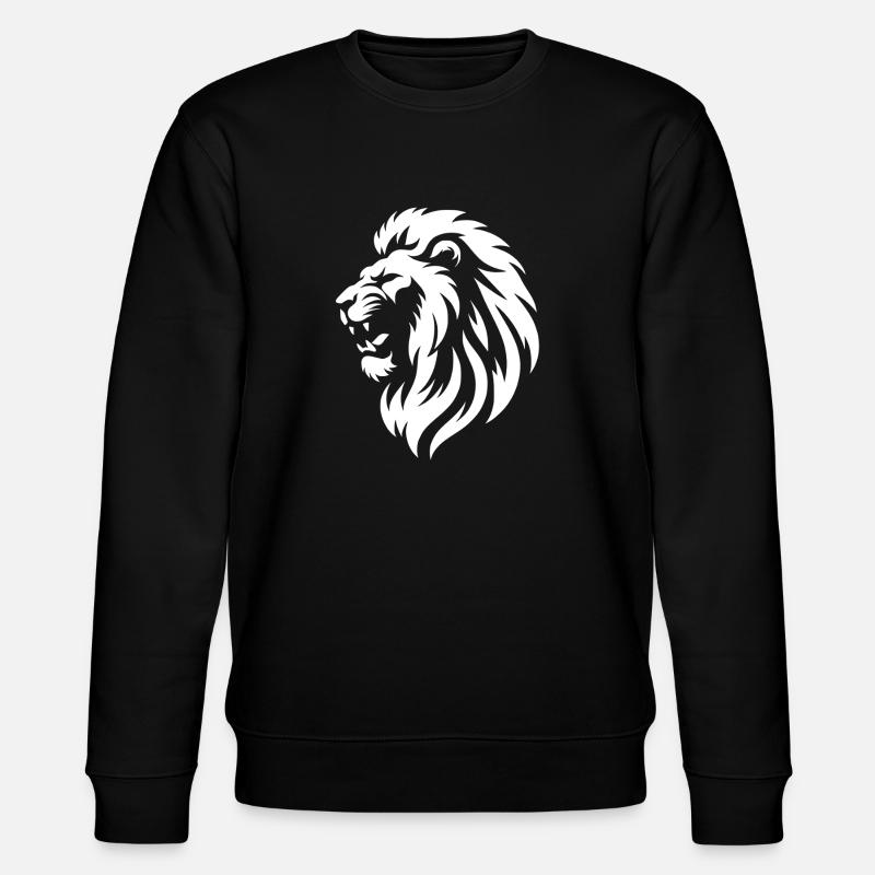 Löwenkopf Silhouette - Stanley/Stella Unisex Bio-Sweatshirt CHANGER  - Schwarz