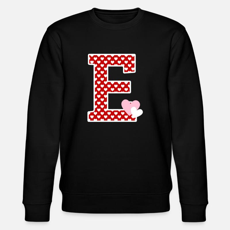 Buchstabe E Herz - Stanley/Stella Unisex Bio-Sweatshirt CHANGER  - Schwarz